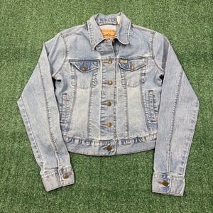 Vintage Levi Strauss Signature Denim Jacket Light Wash Blue Trucker